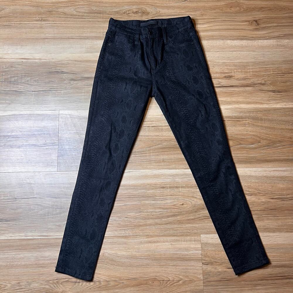 JOE’S Mid Rise Skinny Ankle Snake Print Black Jeans Size 27